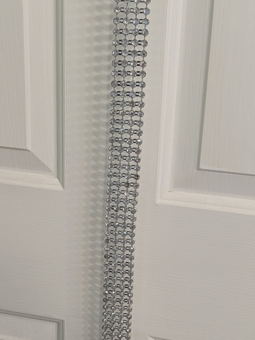 Rhinestone Crystal Chain Belt - Silver